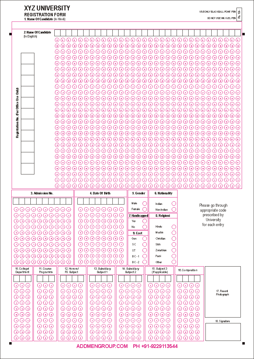 Design OMR Sheet with Image